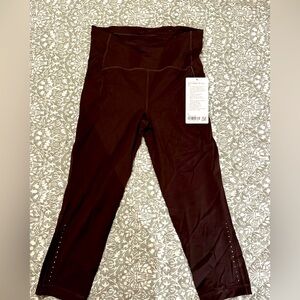 Lululemon Chocolate Swift Speed Crop Leggings